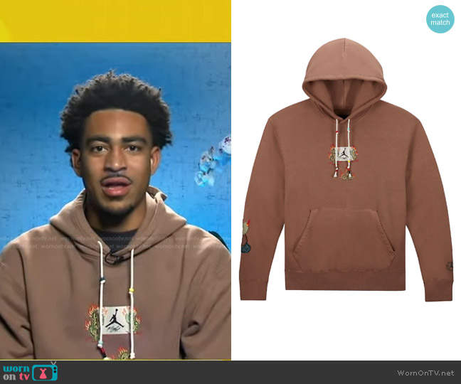 Travis Scott x Jordan Flight Graphic Hoodie worn by Bryce Young on Good Morning America