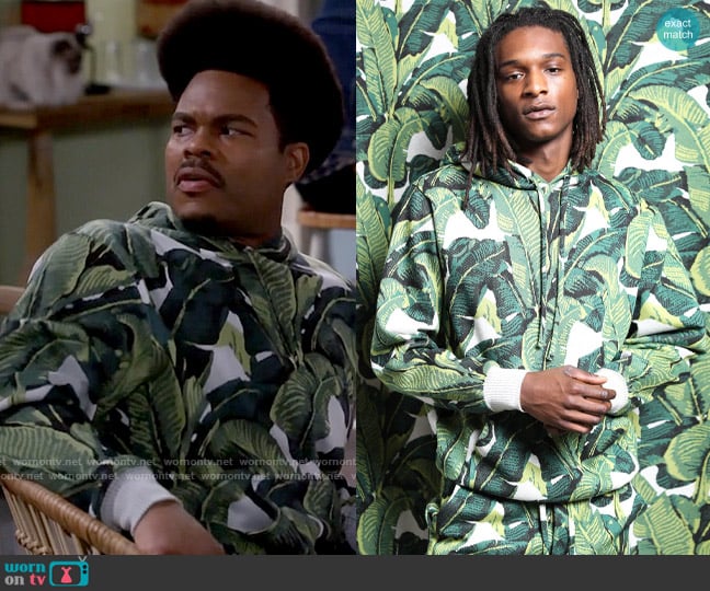 Twenty Montreal California Love Hyper Reality Knit Hoodie worn by Carter (Julian Gant) on Call Me Kat