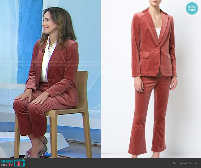 Frame Cotton-Blend Velvet Blazer worn by Dr. Samantha Boardman on Today