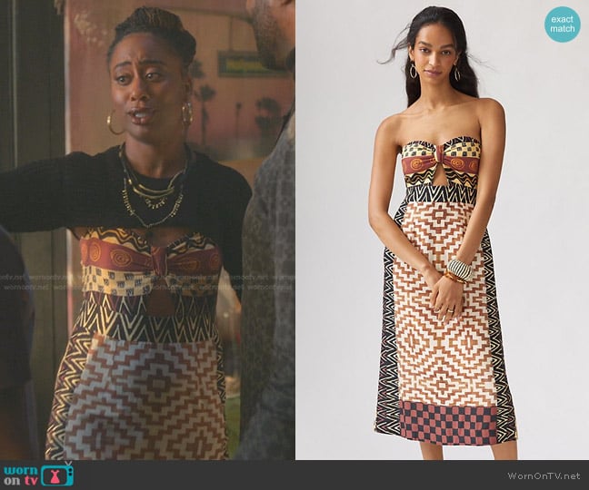 Verb by Pallavi Singhee Geo Cut-Out Midi Dress worn by Malika Williams (Zuri Adele) on Good Trouble