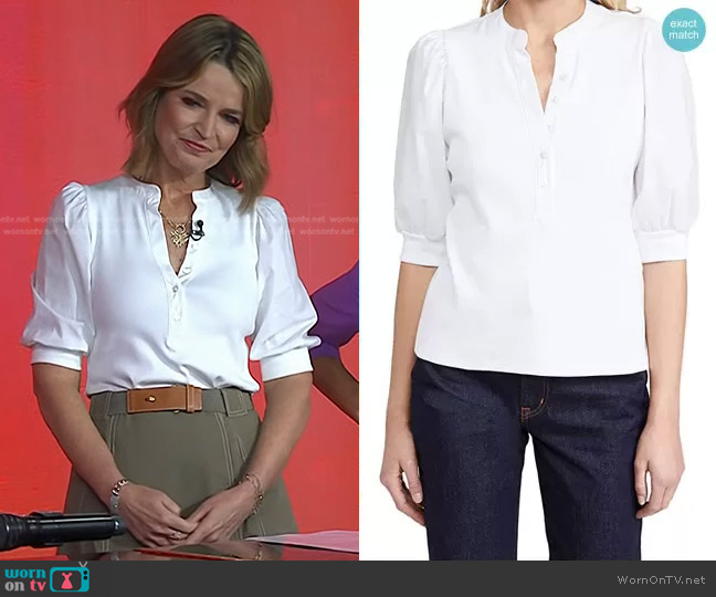 Veronica Beard Coralee Top worn by Savannah Guthrie on Today