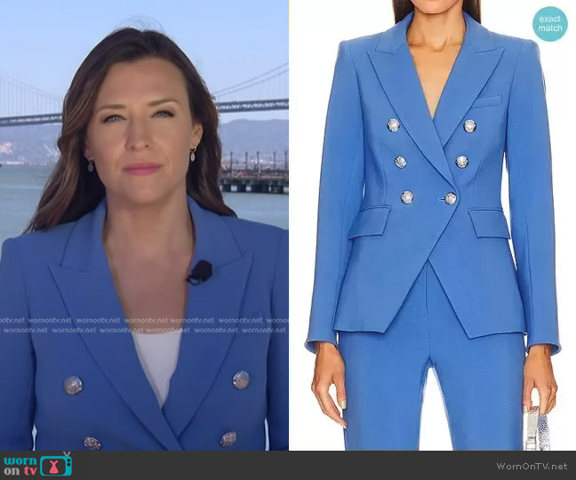 Veronica Beard Miller Dickey Jacket in Bluebell worn by Mary Bruce on Good Morning America
