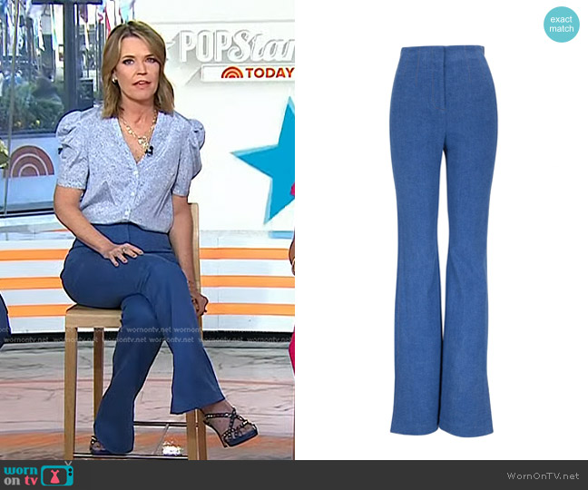Veronica Beard Royce Stretch Cotton Pants worn by Savannah Guthrie on Today