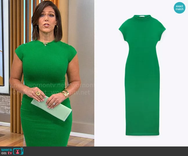 Zara Cotton Midi Dress worn by Dana Jacobson on CBS Mornings