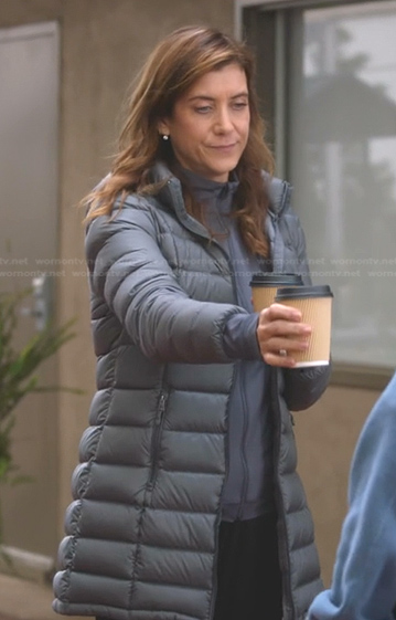 Addison’s grey puffer coat on Greys Anatomy