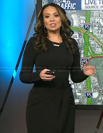 Adelle’s black long sleeve dress on Today