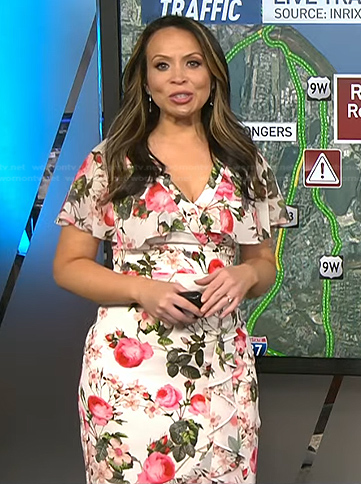 Adelle’s white floral ruffle dress on Today