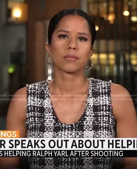 Adriana Diaz’s plaid tweed dress on CBS Mornings