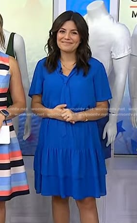 Adrianna’s blue tie neck dress on Today
