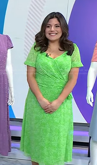 Adrianna’s green floral wrap dress on Today