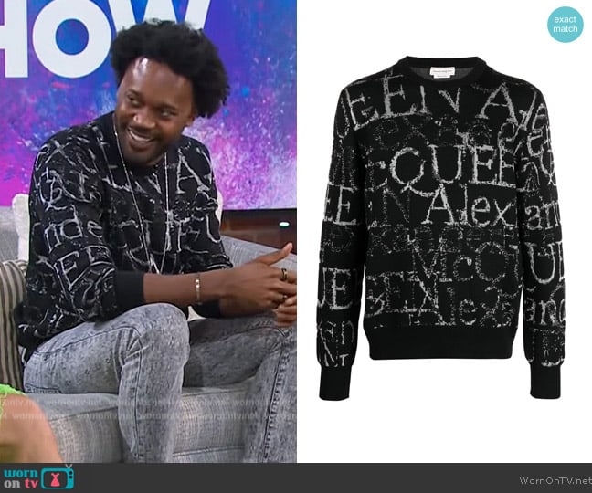 Alexander McQueen logo-print crew-neck jumper