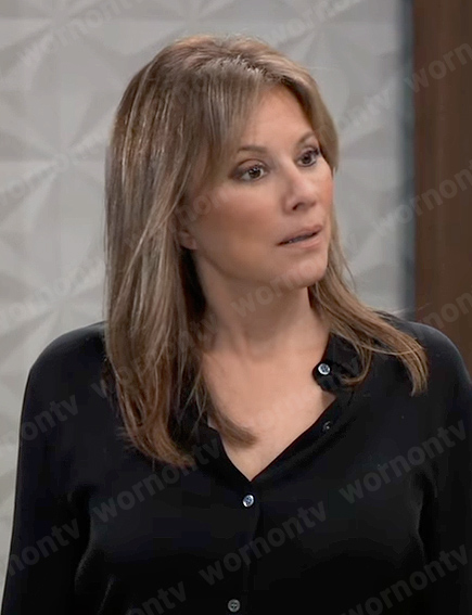 Alexis’s black button down blouse on General Hospital