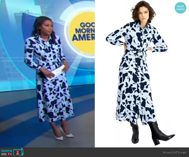 Alfani Printed Shirt Dress worn by Rachel Scott on Good Morning America