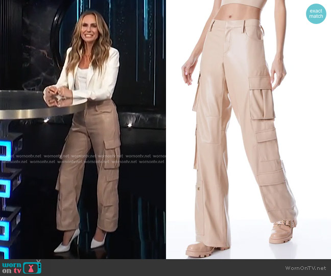 Alice + Olivia Luis Faux Leather Cargo Pants worn by Keltie Knight on E! News