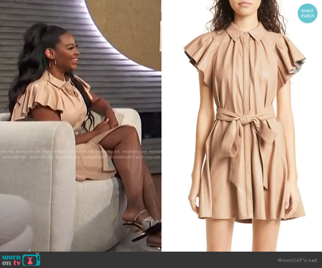Alice + Olivia McKell Faux Leather Mini Shirtdress