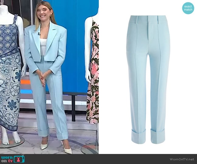 Alice + Olivia Ming High Cuff Ankle Pants worn by Katie Sands on Today