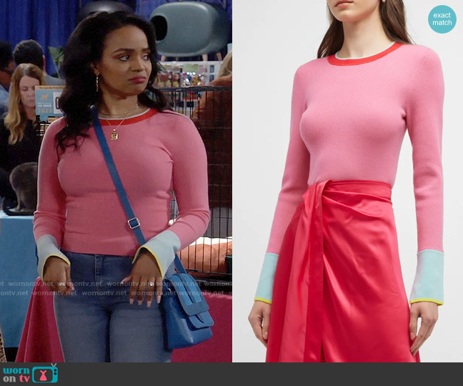 Alice + Olivia Westi Top worn by Randi (Kyla Pratt) on Call Me Kat