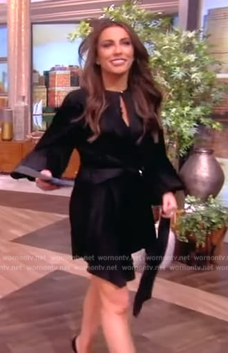 Alyssa’s black keyhole mini dress on The View
