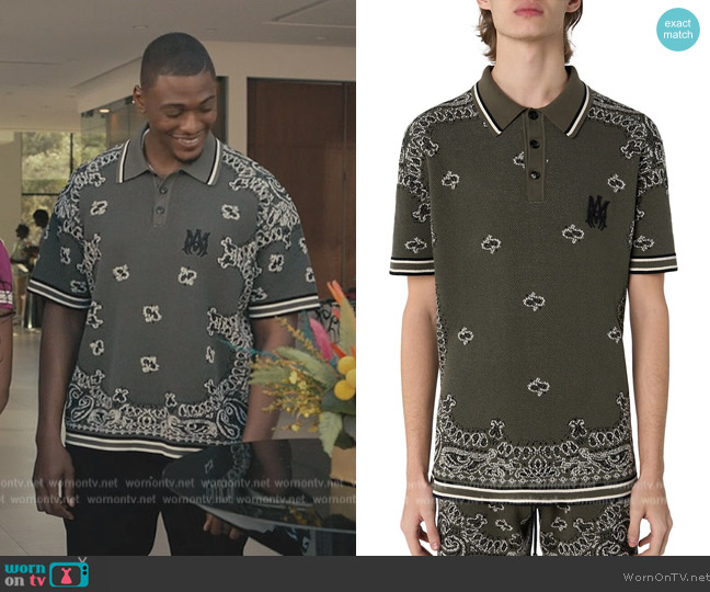 Amiri Bandana Polo Shirt
