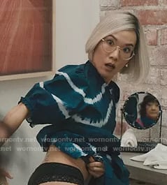 Amy’s blue tie dye dress on Beef