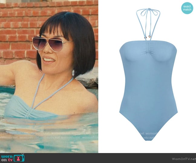 Anemos The Sweetheart Halter one-piece worn by Amy Lau (Ali Wong) on Beef