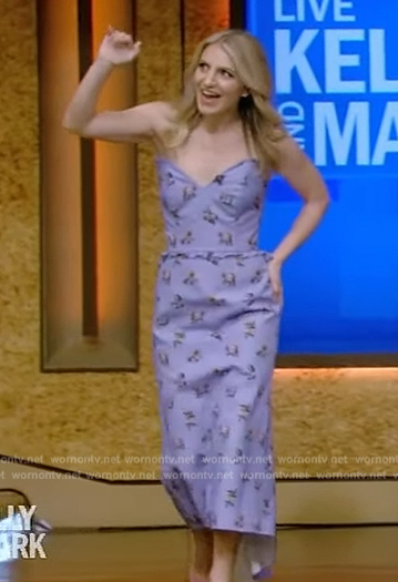 Annaleigh Ashford’s blue floral print dress on Live with Kelly and Mark