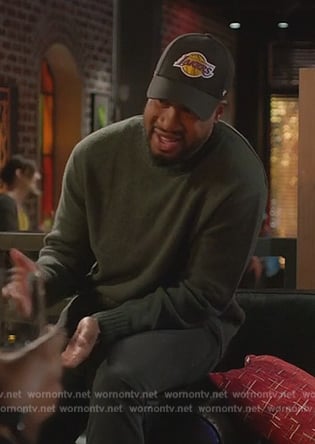 Anthony’s green sweater on Grand Crew