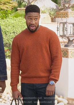 Anthony’s orange knit sweater on Grand Crew
