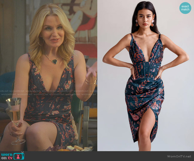 Averie Halley Draped Midi Dress worn by Bonnie Moss (Reagan Pasternak) on Good Trouble