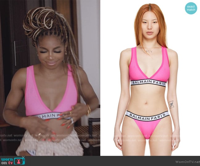 Balmain Pink Nylon Bra worn by  on The Real Housewives Ultimate Girls Trip