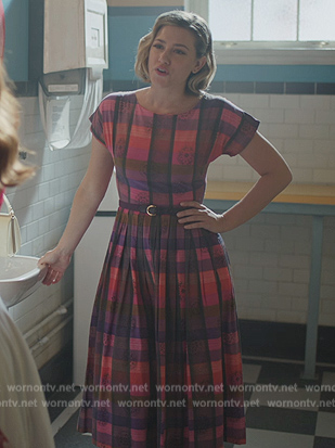 Betty’s pink plaid flare dress on Riverdale