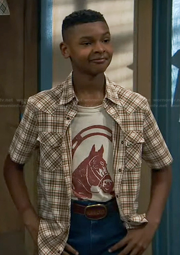 Bill’s cream horse print tee on Bunkd