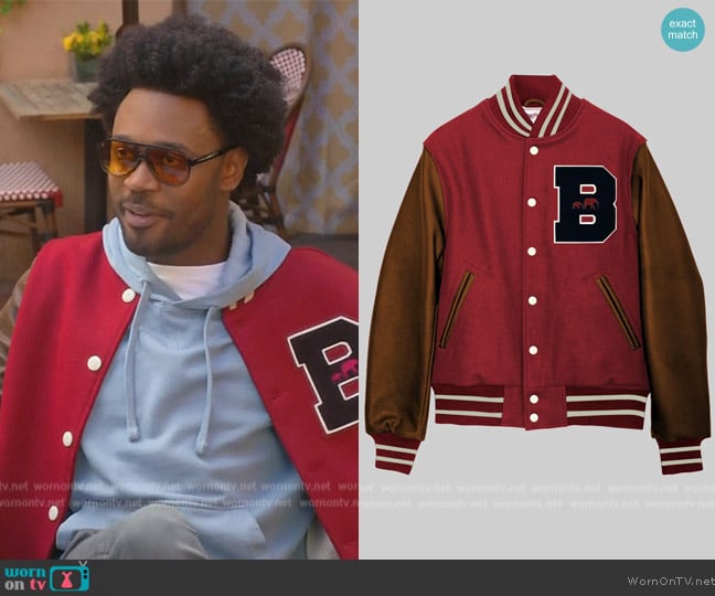 The Brooklyn Circus Varsity Jacket worn by Noah Koles (Echo Kellum) on Grand Crew