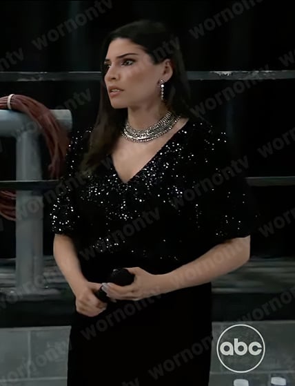 Brook Lynn’s black sequin dress on General Hospital Nurses Ball 2023
