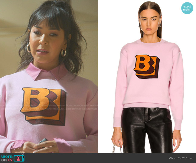 Burberry Kyra Sweater in Pale Candy Pink worn by Galen (Galen Hooks) on Good Trouble