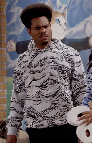 Carter’s marbled print hoodie on Call Me Kat