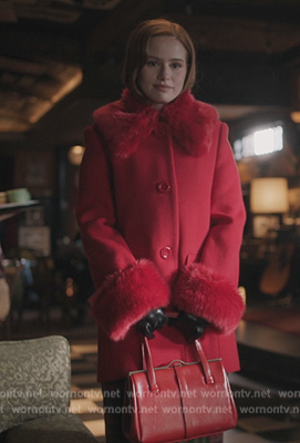 Cheryl’s red shearling trim coat on Riverdale
