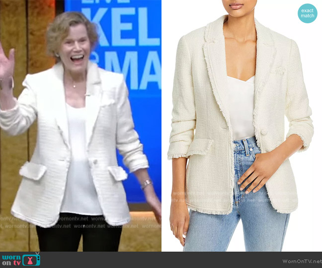 Cinq a Sept Khloe Boucle Blazer worn by Judy Blume on Live with Kelly and Mark