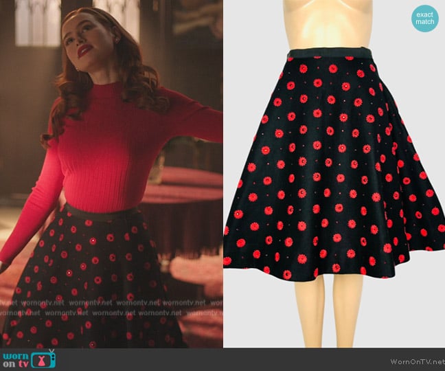 Vintage Rhinestone Embellished Skirt worn by Cheryl Blossom (Madelaine Petsch) on Riverdale