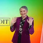 Clea Shearer’s purple velvet blazer on Today