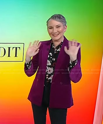Clea Shearer’s purple velvet blazer on Today