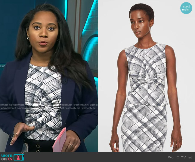 Club Monaco Printed Rib Top worn by Kay Angrum on NBC News Daily