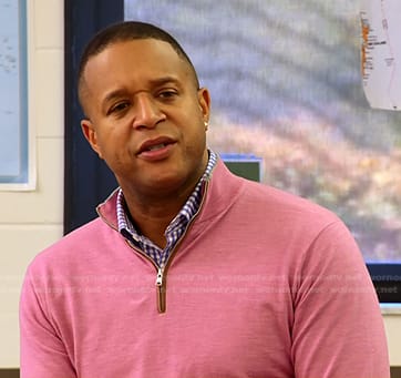 Craig Melvin’s pink quarter-zip sweater on Today