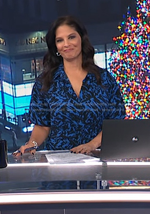 Darlene’s blue printed shirtdress on Today