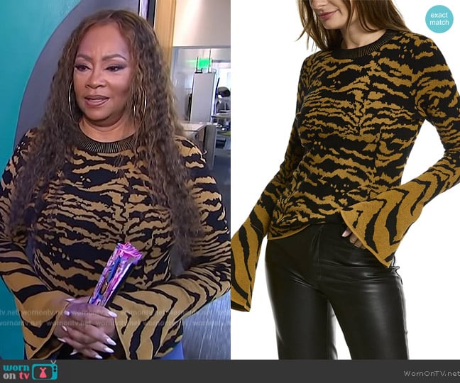 Diane von Furstenberg Beverly Wool Sweater worn by Jody Watley on Access Hollywood