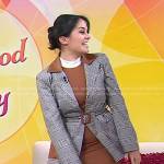Donna’s brown dress and plaid blazer on Today