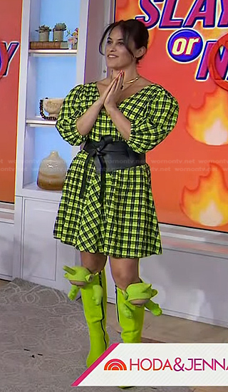 Donna’s green plaid dress and Dipsy boots on Today