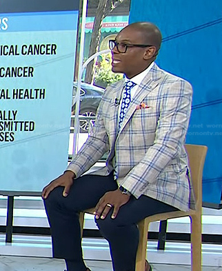 Dr. Cedrek McFadden ‘s grey plaid blazer on Today