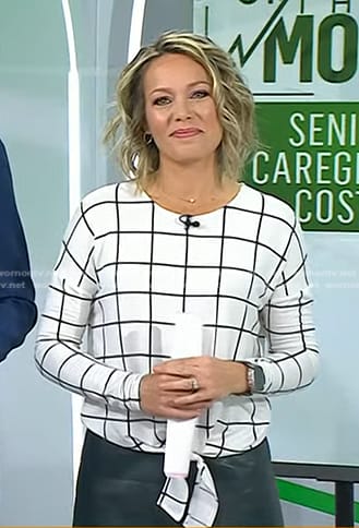 Dylan’s white windowpane check top on Today