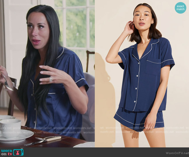 Eberjey Gisele Relaxed Short PJ Set worn by  on The Real Housewives of New Jersey